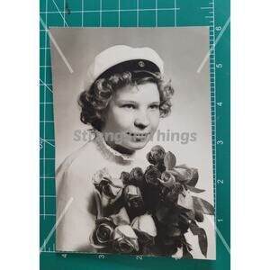 Found Beautiful B&W Girl Woman Portrait Vintage Photo 1970s School Pen Pal